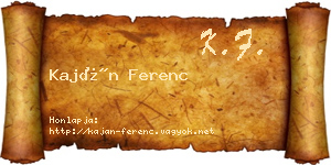 Kaján Ferenc névjegykártya
